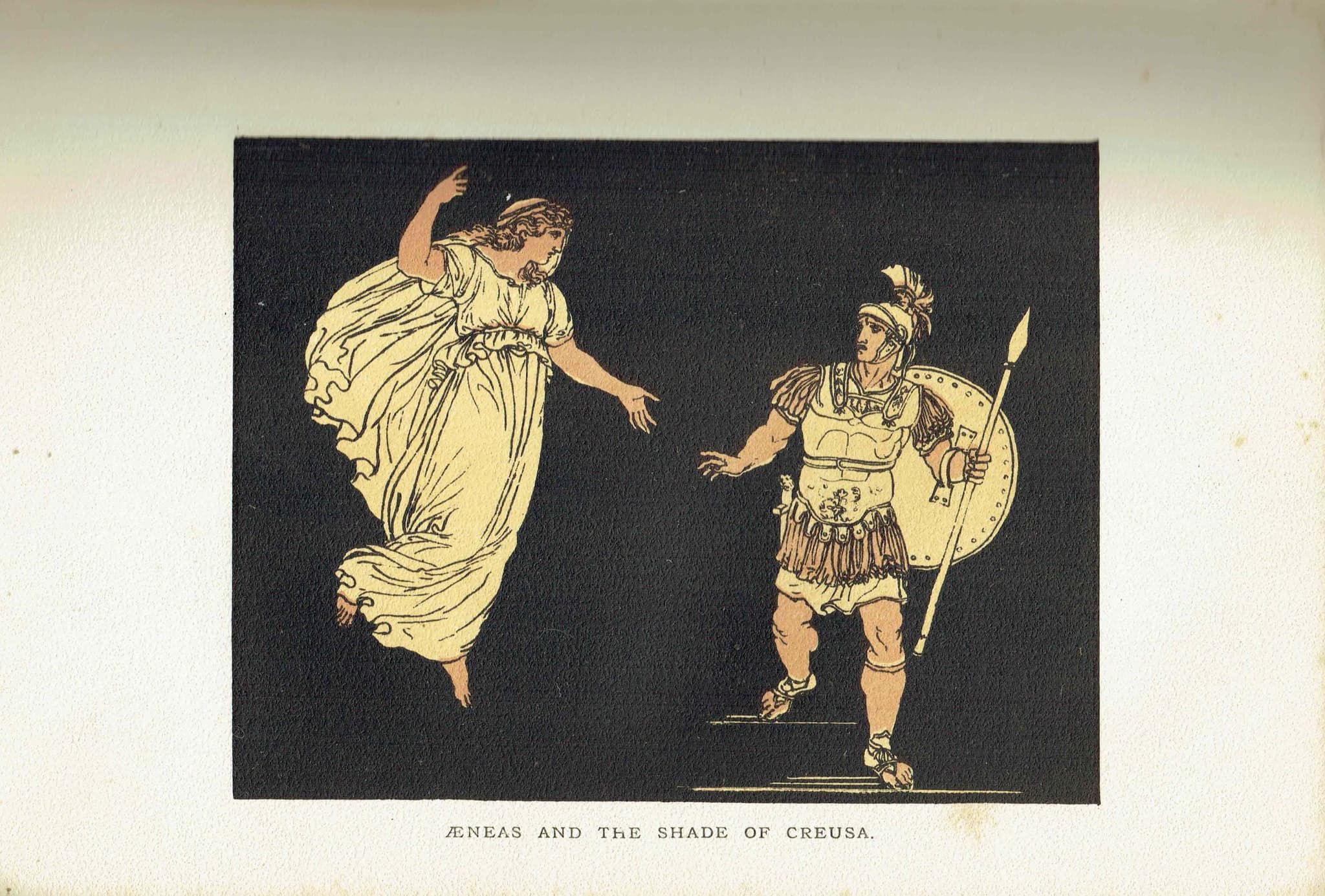 1879 Aeneas and Shade of Creusa - Original Antique Print By Pinelli - Stories From Virgil Classical Mythology Roman - 7.5 x 5 in - Image 2