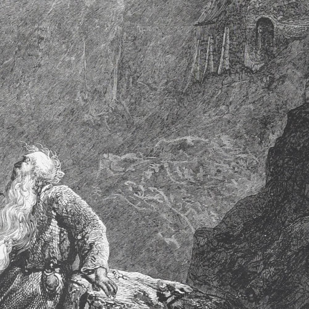 1866 Gustave Doré Legend Of The Wandering Jew Witnessing Calvary Plate 8 - Original Antique Engraving - Gothic Christian - 14 x 20 in - Image 5