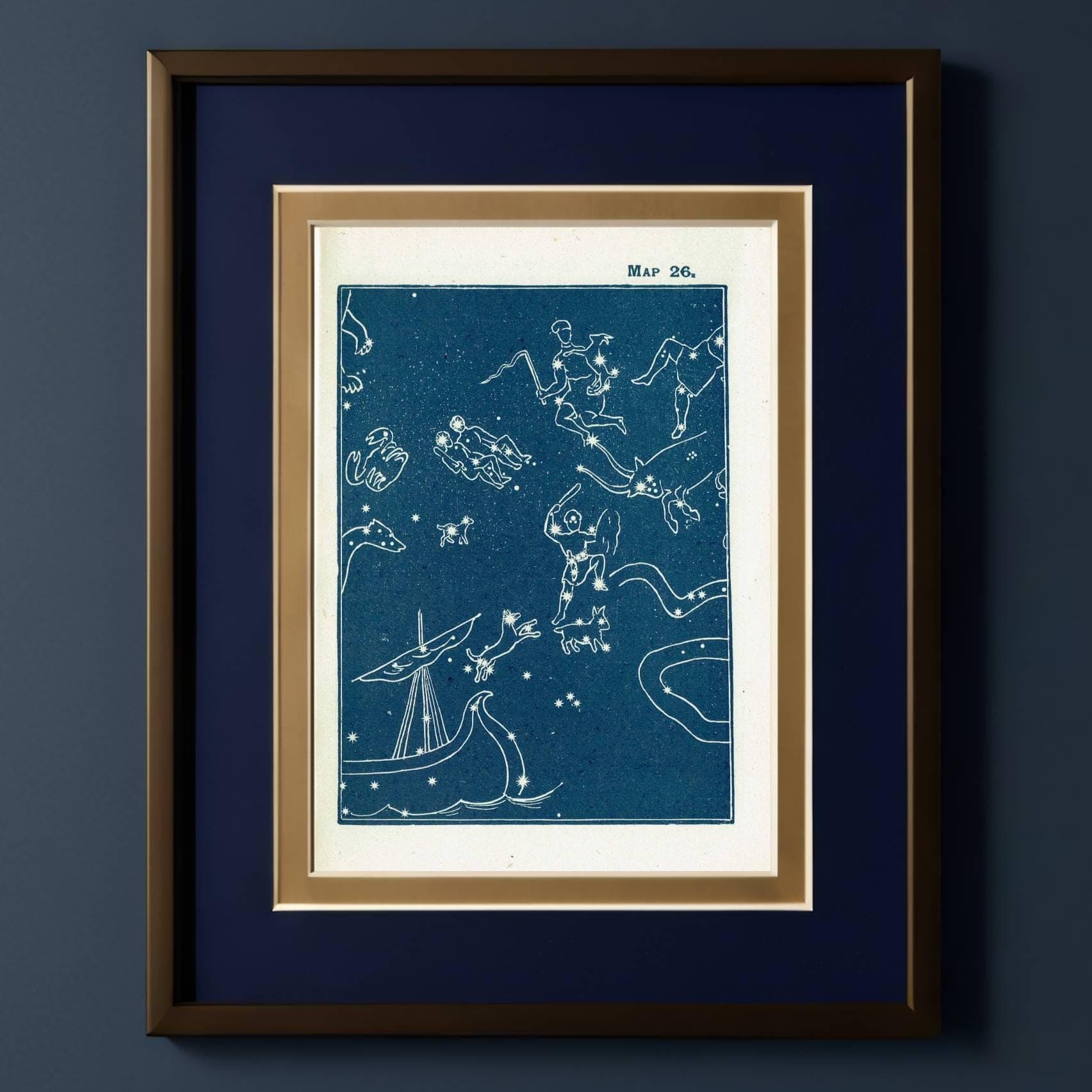1944 Original Constellation Figures Capella Quarter Winter Star Map - Vintage Astronomy Print - Scientific Atlas - 4 x 6 in