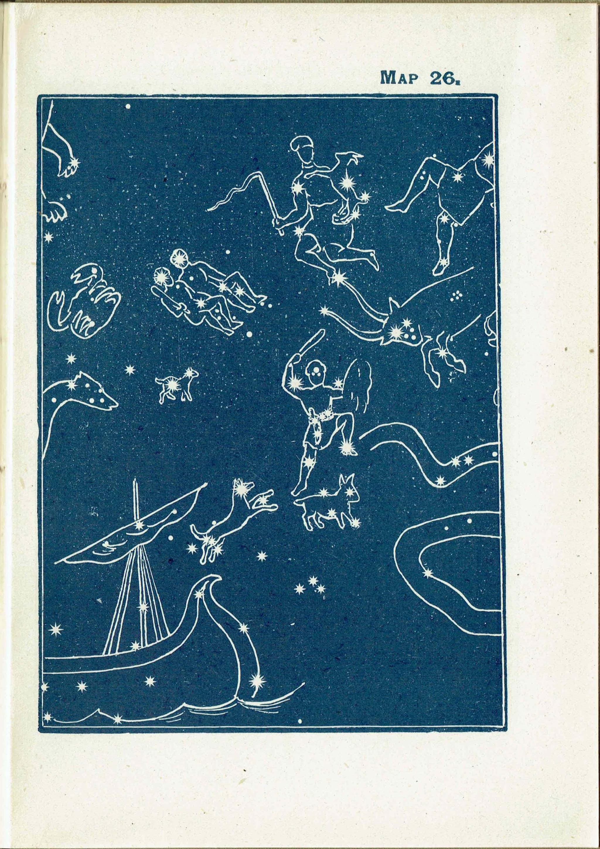 1944 Original Constellation Figures Capella Quarter Winter Star Map - Vintage Astronomy Print - Scientific Atlas - 4 x 6 in - Image 2