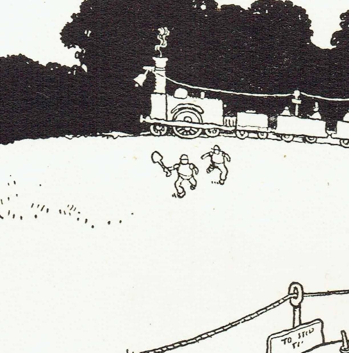 1935 Railway Locomotive Cartoon - Original Vintage Print By Heath Robinson - Great Western Railway Centenary Humour - 7 x 9.5 in - Image 6