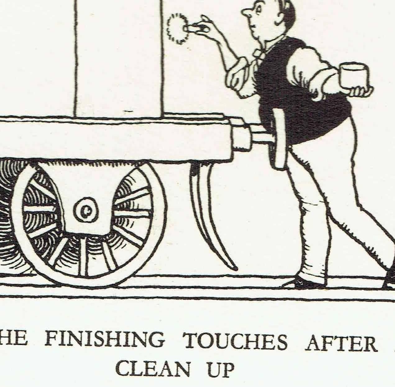 1935 Railway Locomotive Cartoon - Original Vintage Print By Heath Robinson - Great Western Railway Centenary Humour - 7 x 9.5 in - Image 9