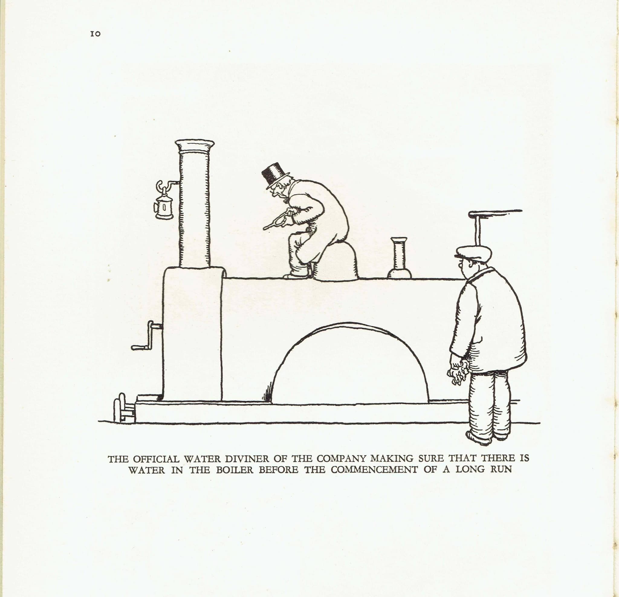 1935 Railway Pioneers Paddington Canal - Original Vintage Print By Robinson - Great Western Railway Centenary Humorous Cartoon - 7 x 9.5 in - Image 5