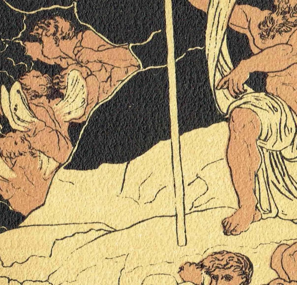 1879 Juno and Aeolus - Original Antique Print By Pinelli - Roman Mythology Virgil Classical Literature Gods - 7.5 x 5 in - Image 4