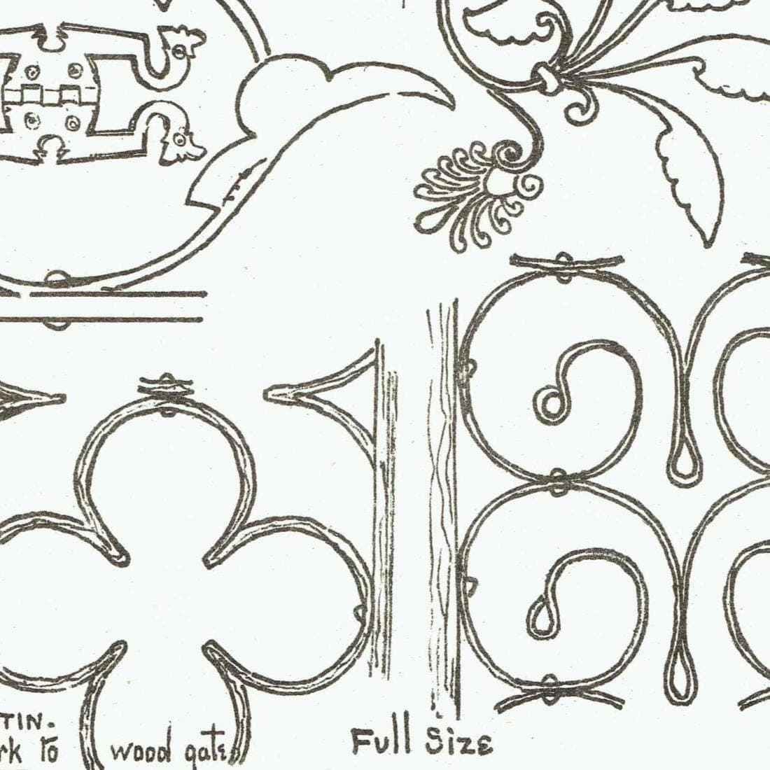 1898 Ornamental Wrought Ironwork - Circular Panel  Arabesque Scroll St Quintin Architecture Print - W Fullerton - 8 x 10.75 in - Image 5