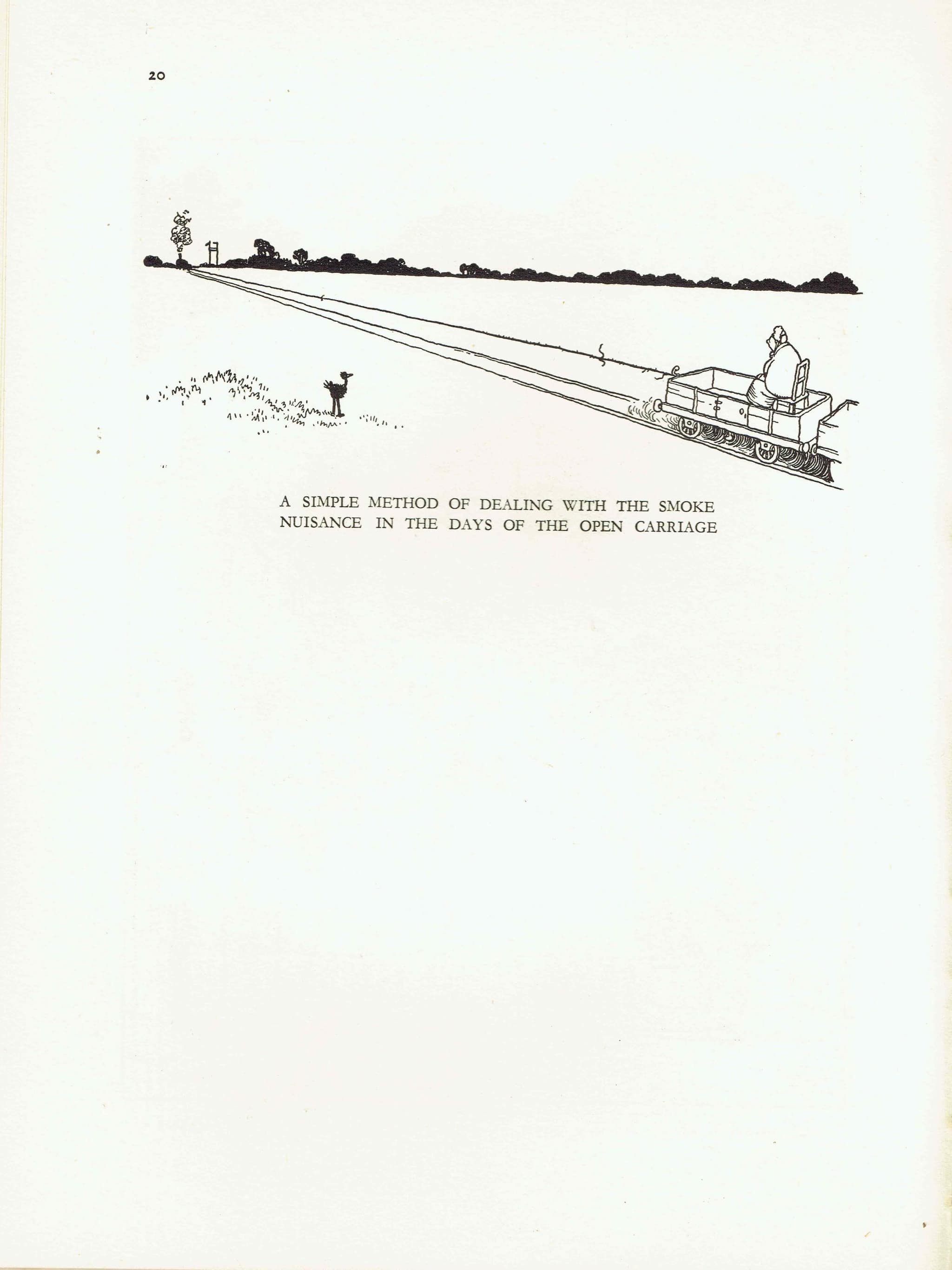 1935 Railway Smoke Contraption - Original Vintage Print By Heath Robinson - Great Western Centenary Humorous Cartoon - 7 x 9.5 in - Image 2