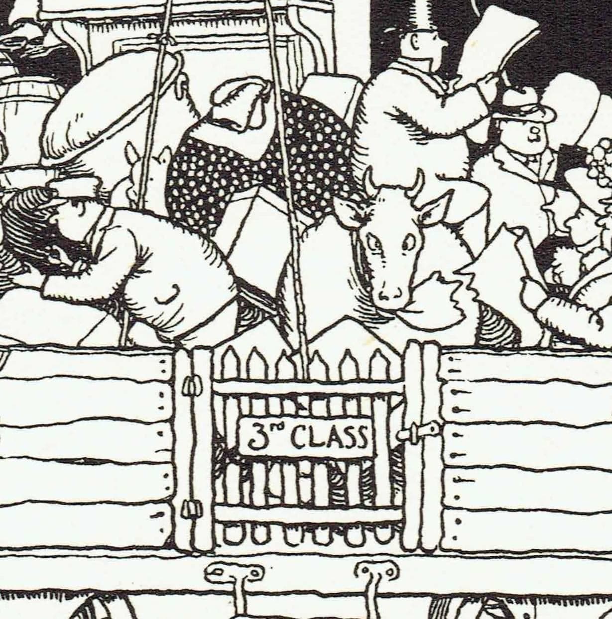 1935 Railway Smoke Contraption - Original Vintage Print By Heath Robinson - Great Western Centenary Humorous Cartoon - 7 x 9.5 in - Image 9