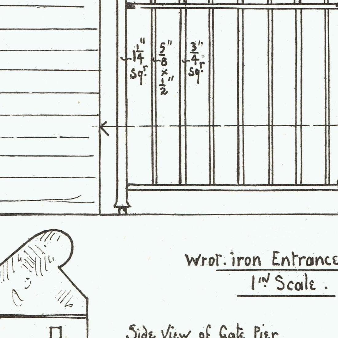 1898 Wrought Iron Gate Architectural Print - W Fullerton - Building Illustration - 8 x 10.75 in - Image 4
