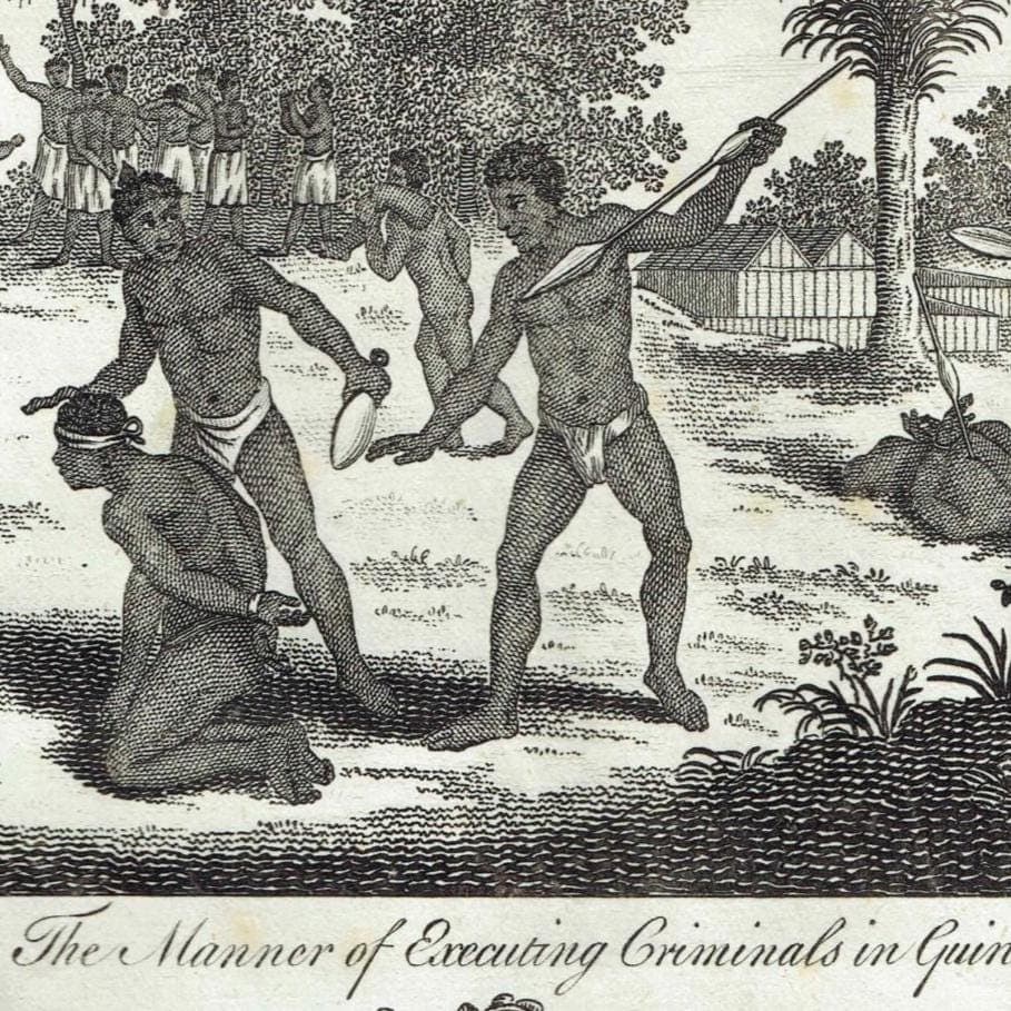 c.1790 Porcupine & Strange Animal called Quoggelo - Execution of Criminals - Guinea 11.75 x 8.25 - Image 4