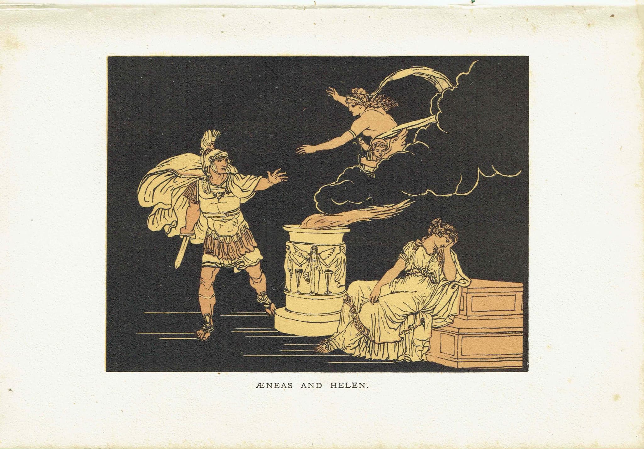 1879 Aeneas and Helen - Original Antique Print By Pinelli - Stories From Virgil Classical Mythology Roman Epic - 7.5 x 5 in - Image 2