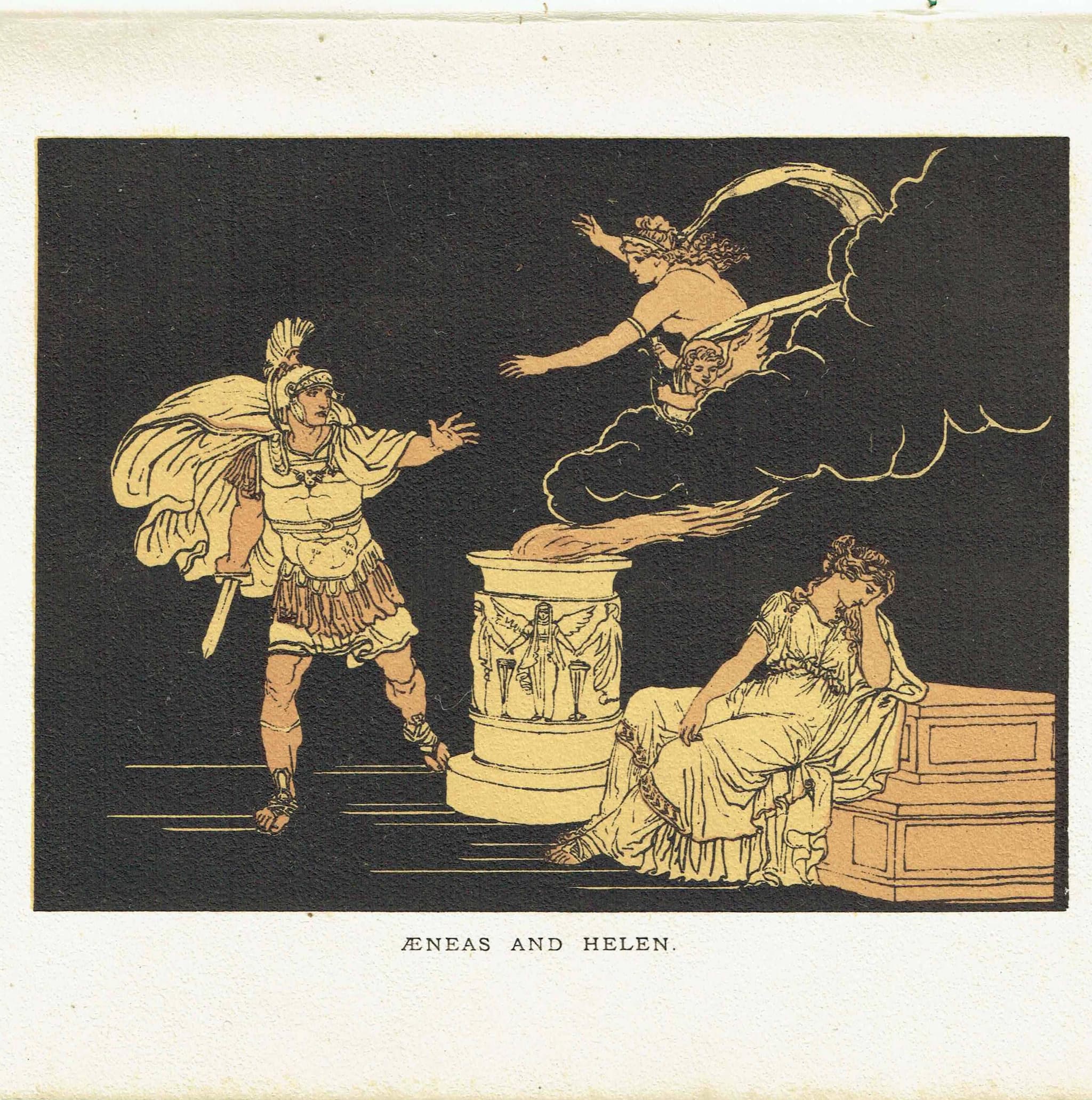 1879 Aeneas and Helen - Original Antique Print By Pinelli - Stories From Virgil Classical Mythology Roman Epic - 7.5 x 5 in - Image 3