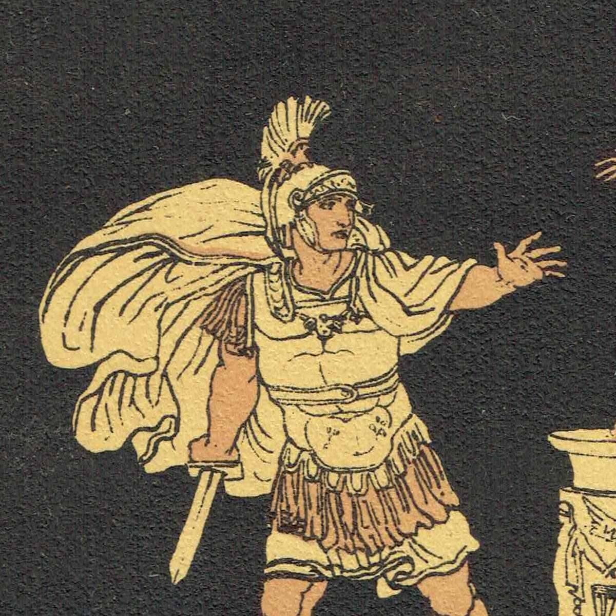 1879 Aeneas and Helen - Original Antique Print By Pinelli - Stories From Virgil Classical Mythology Roman Epic - 7.5 x 5 in - Image 4