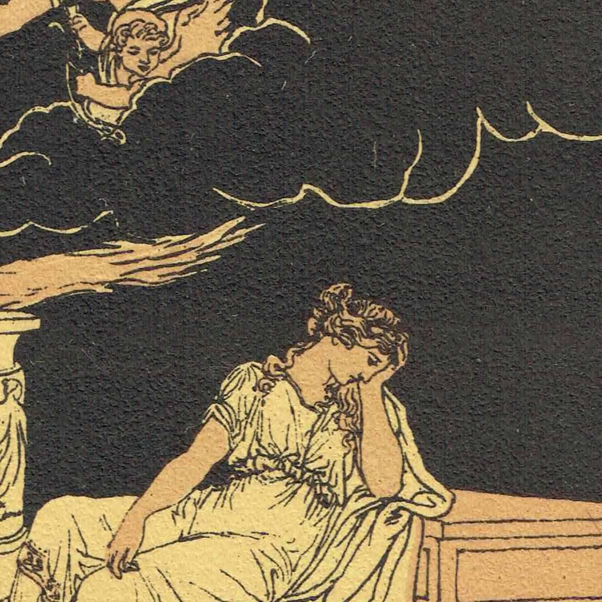 1879 Aeneas and Helen - Original Antique Print By Pinelli - Stories From Virgil Classical Mythology Roman Epic - 7.5 x 5 in - Image 5