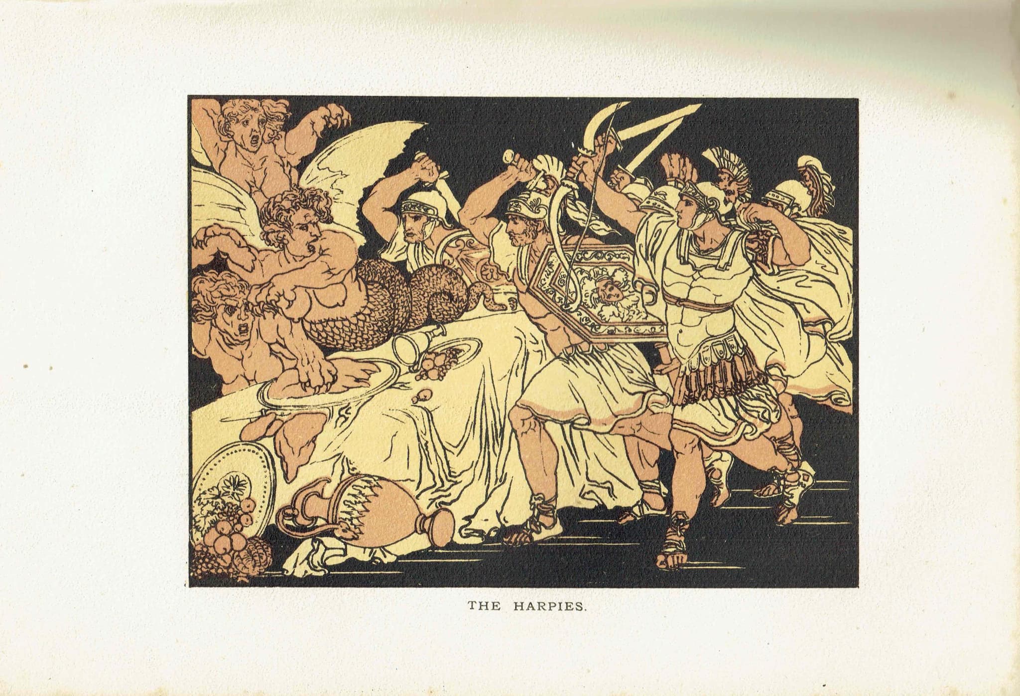 1879 The Harpies - Original Antique Print By Pinelli - Virgil Mythology Classical Literature Victorian Book Art - 7.5 x 5 in - Image 2