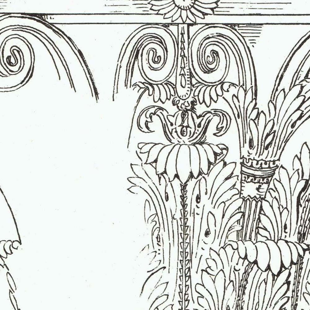 1898 Corinthian Capital Print - Classical Column, Base & Decorative Architecture Study - Antique Design Plate - 8 x 10.75 in - Image 3
