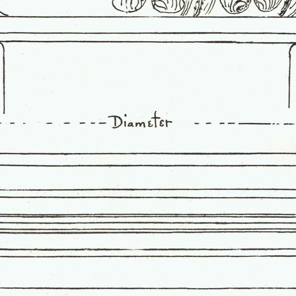 1898 Corinthian Capital Print - Classical Column, Base & Decorative Architecture Study - Antique Design Plate - 8 x 10.75 in - Image 4