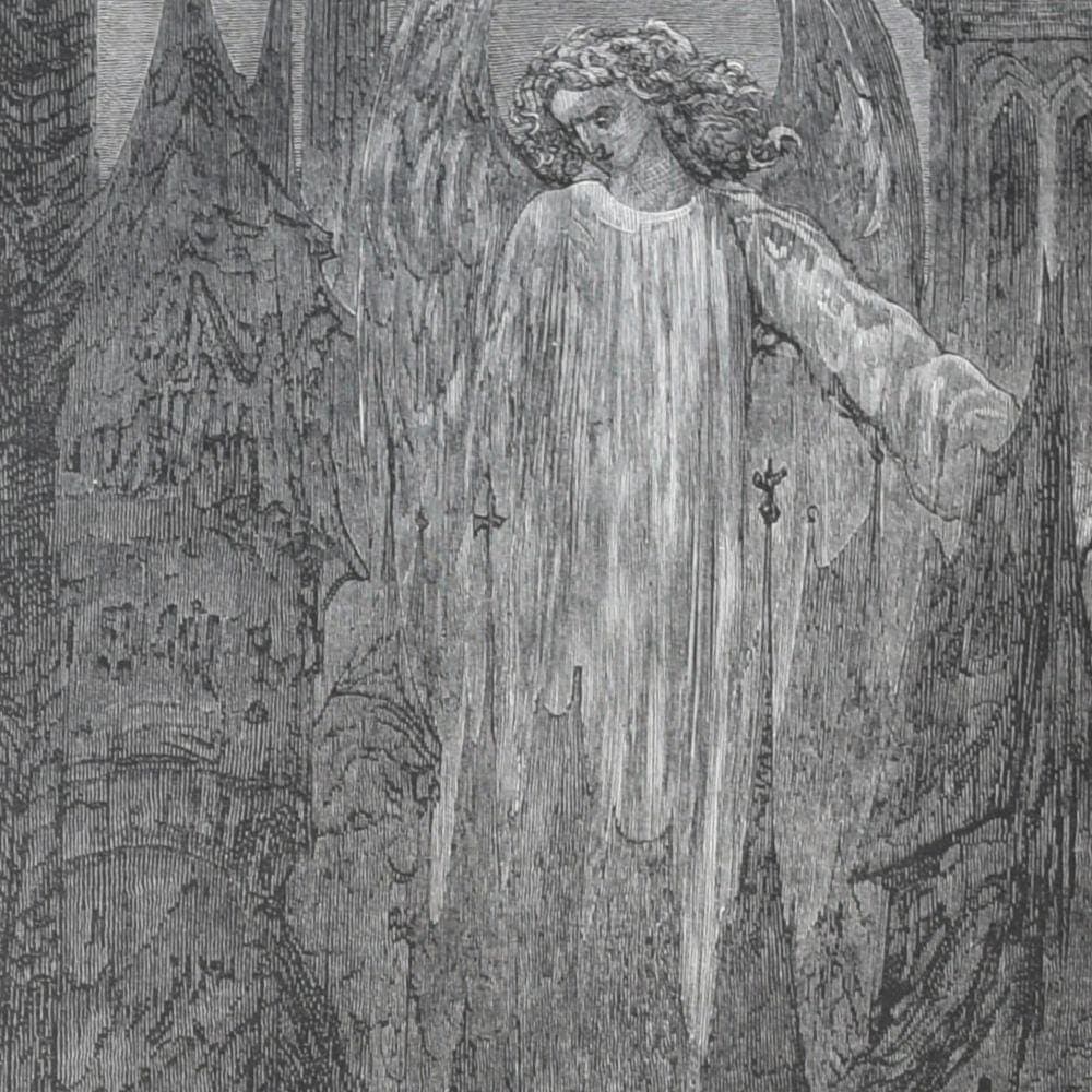 1866 Legend of the Wandering Jew - Plate 4 Original Antique Print after Doré - Gothic Fantasy Biblical Legend Steel Engraving - 14 x 20 in - Image 5