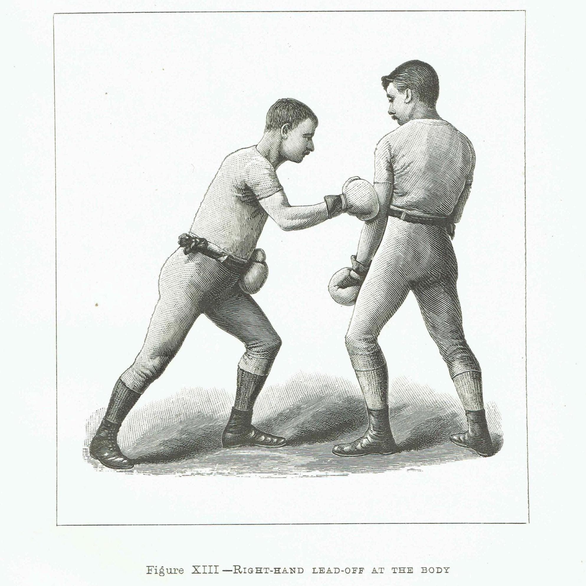 1889 Boxing Stance - Original Antique Print - Badminton Library Victorian Sport Pugilism Athletic Training Instruction - 5 x 7 in