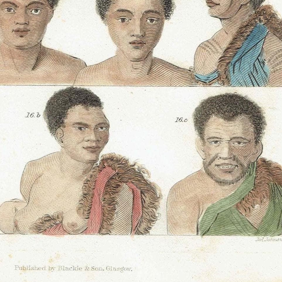 c.1875 Man Print - Ethnographic Heads - Hand-Coloured Anthropological Portraits - 9.75 x 6.25 in - Image 4