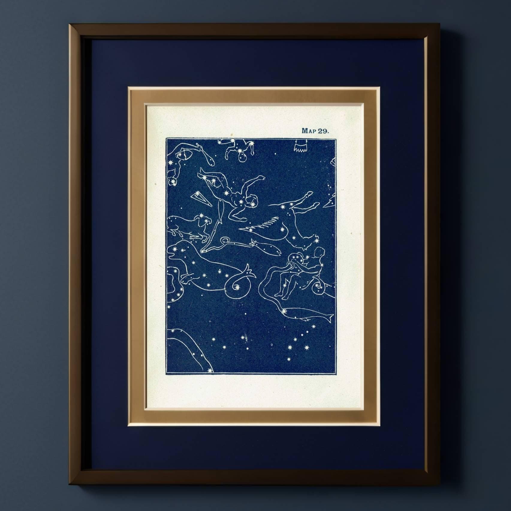 1944 Original Cassiopeia Quarter Constellation Map Print - Vintage Astronomy Star Chart - Ancient Celestial Figures - 4 x 6 in