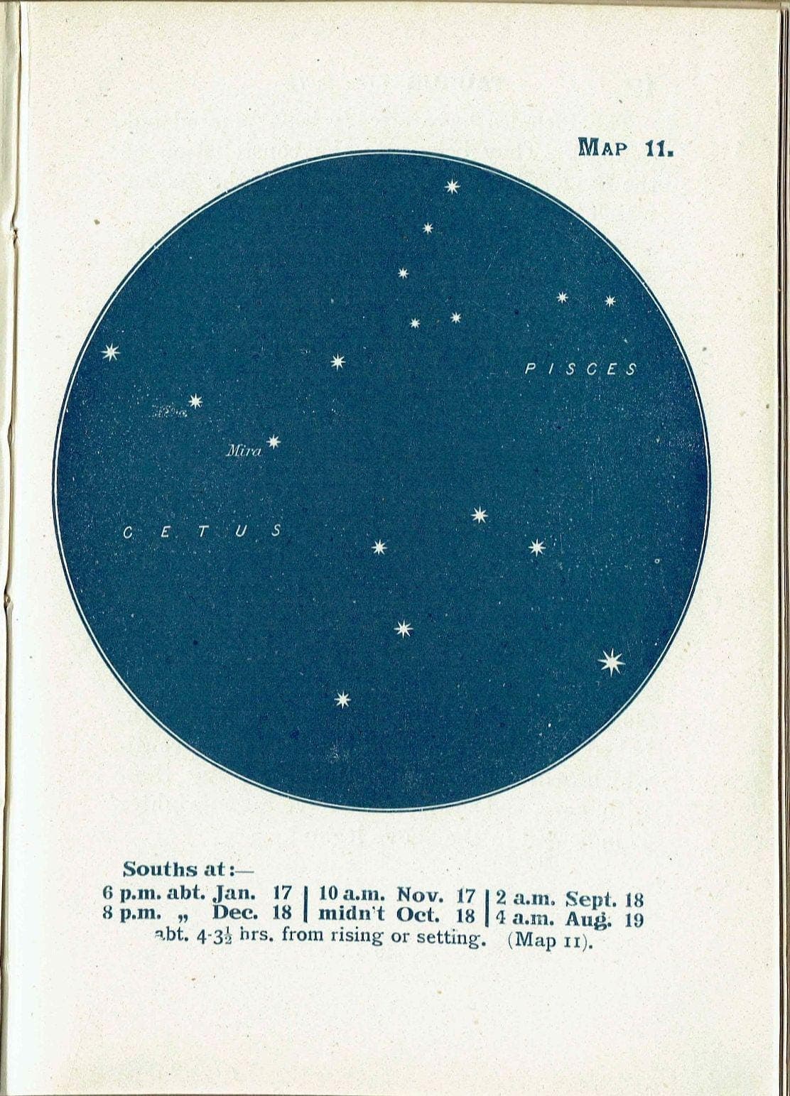 1944 Original Pisces Cetus Constellation Star Map Print - Vintage Astronomy Chart - Scientific Study Book Illustration - 4 x 6 in - Image 2