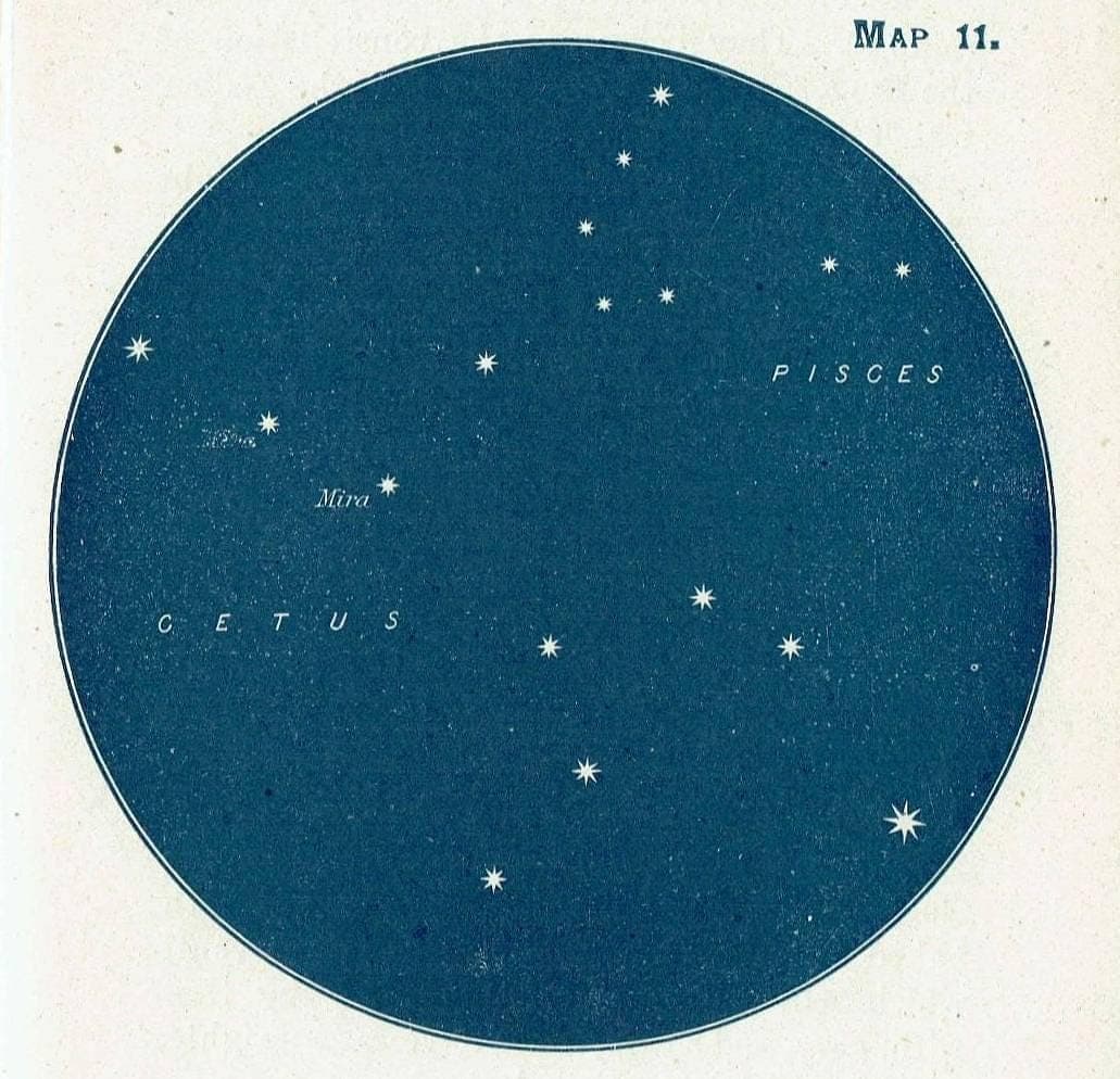 1944 Original Pisces Cetus Constellation Star Map Print - Vintage Astronomy Chart - Scientific Study Book Illustration - 4 x 6 in - Image 3