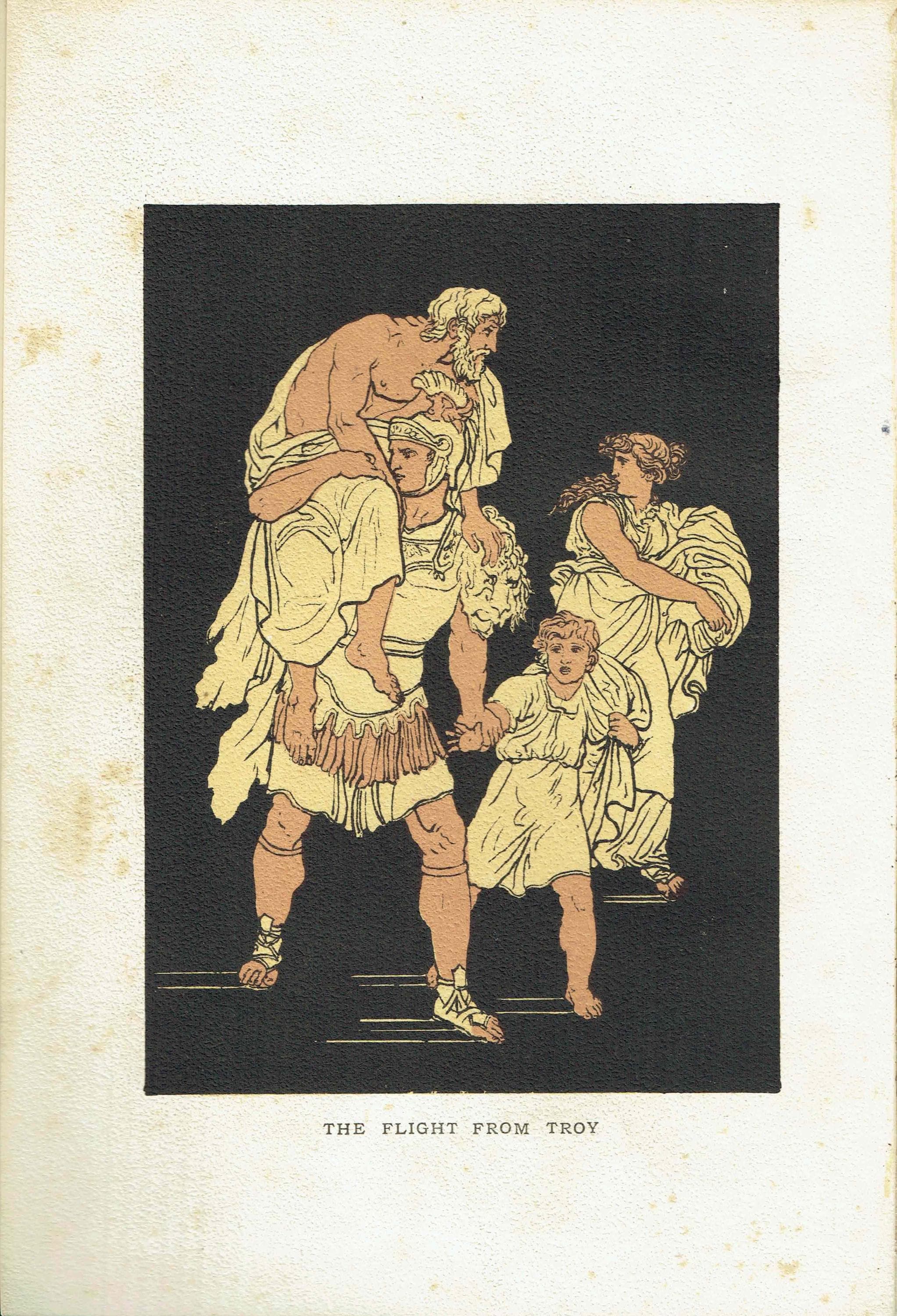 1879 Flight From Troy - Original Antique Print By Pinelli - Stories From Virgil Classical Mythology Roman Literature - 5 x 7.5 in - Image 2