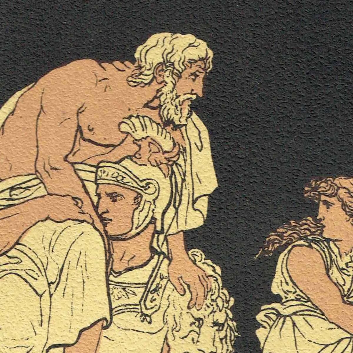 1879 Flight From Troy - Original Antique Print By Pinelli - Stories From Virgil Classical Mythology Roman Literature - 5 x 7.5 in - Image 4