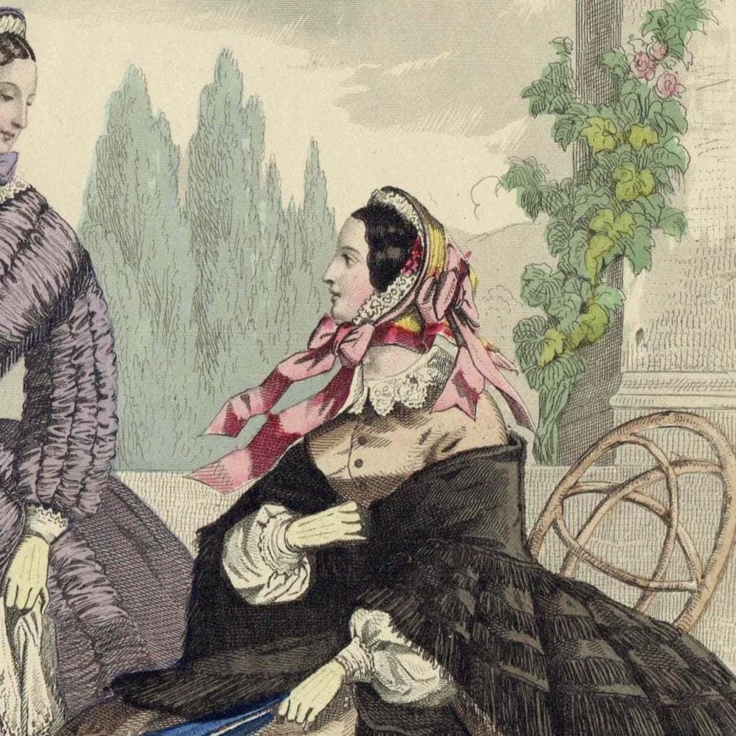 1857 Modes de Paris No.11 Print - Parisian Women’s Fashion - Hand Coloured Lithograph - 9.75 x 6.75 in - Image 3