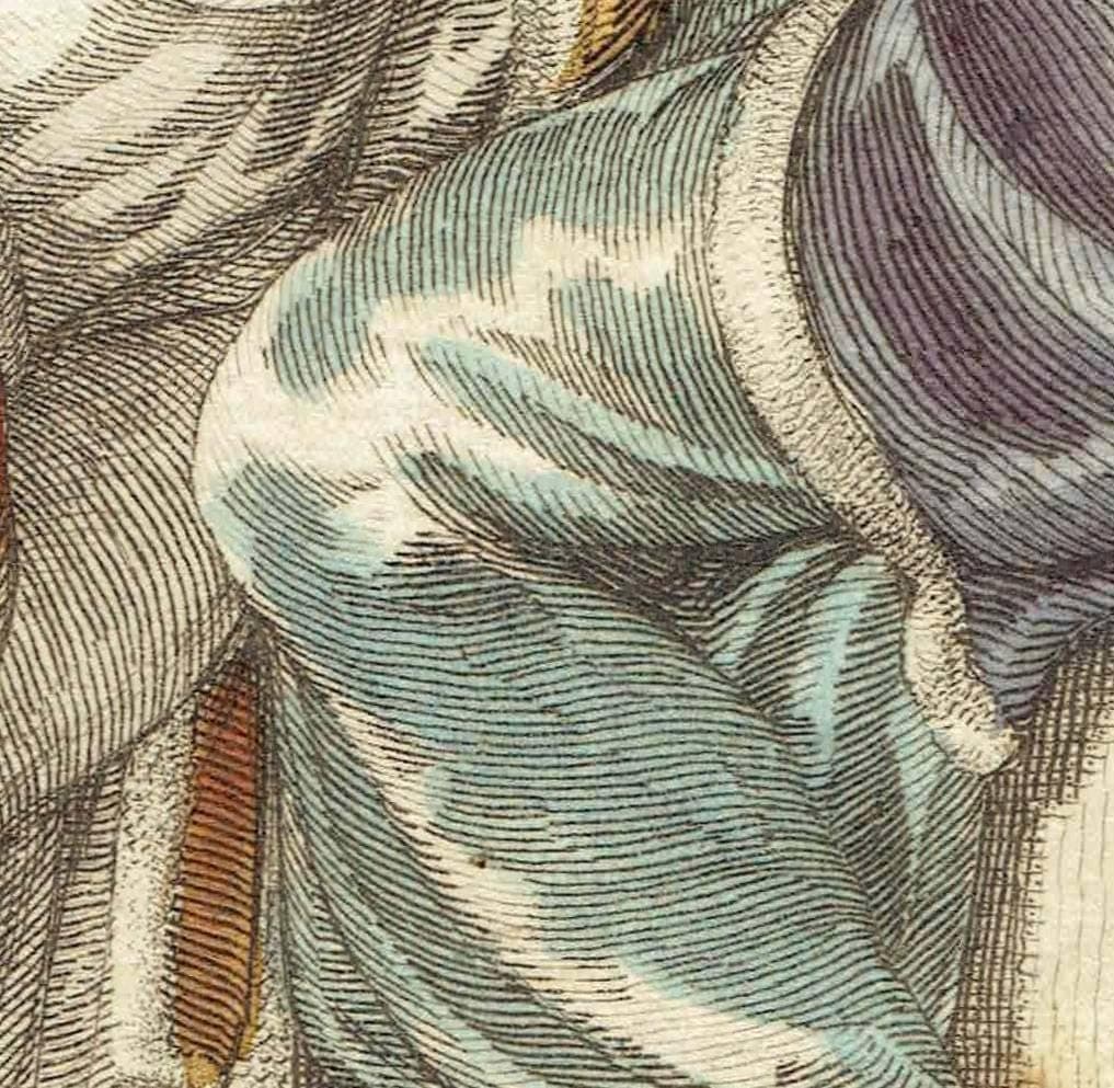 1811 Opera Dresses Fashion - Original Antique Hand-Coloured Print - Theatrical Costume Historical Clothing Study - 5.5 x 9 in - Image 3