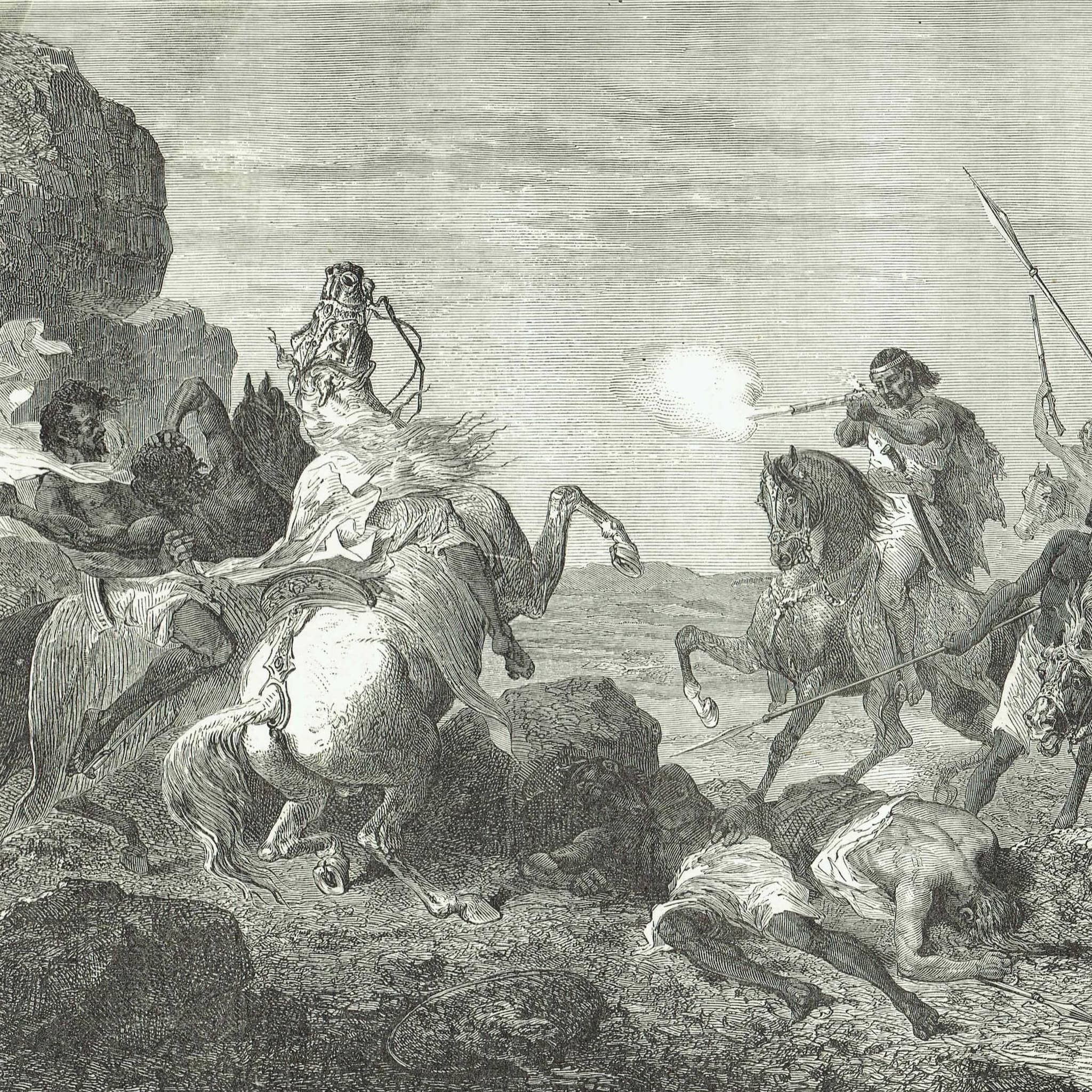 1870s Abyssinian Warfare Battle Scene Woodblock Print - Military History Engraving - Victorian Travel Book Illustration - 12 x 8.5 in - Image 3