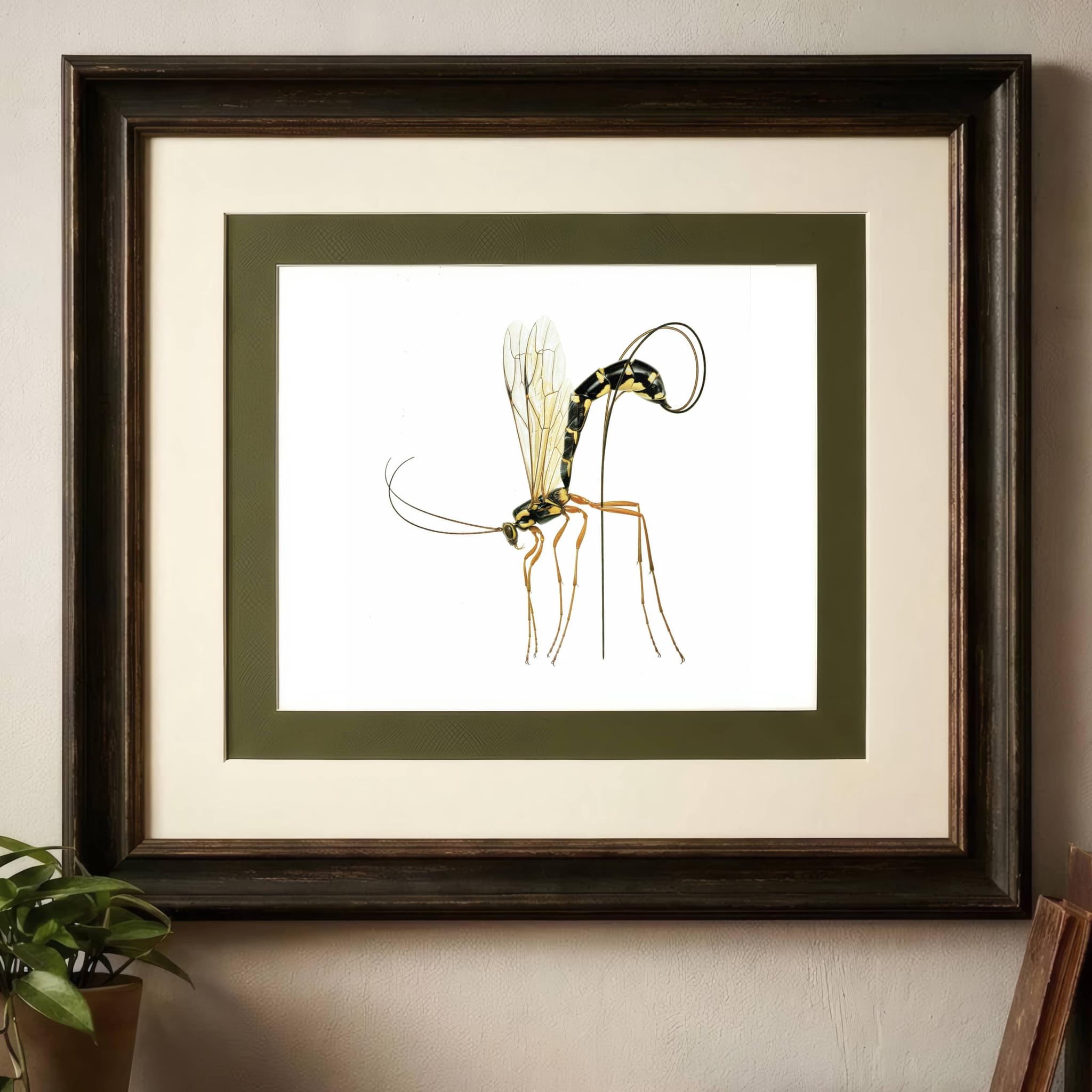 1986 Giant Ichneumon Wasp Rhyssa Persuasoria Print - Dupin Bernard Les Insectes Scientific Art - Linnaeus Carl Entomology - 11 x 13 in - Image 2