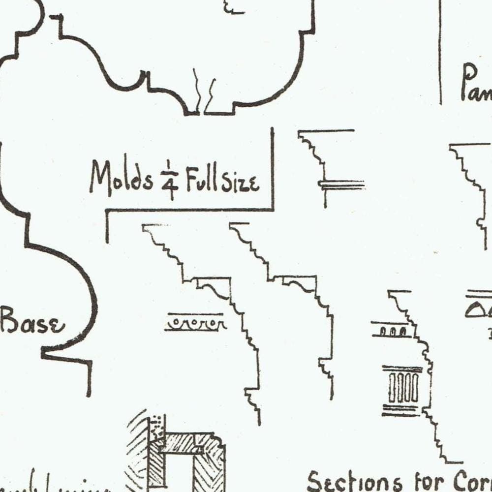1898 Classic Architecture Print - Arches, Cornices, Columns, Mouldings & Structural Details - Antique Design Plate - 8 x 10.75 in - Image 4