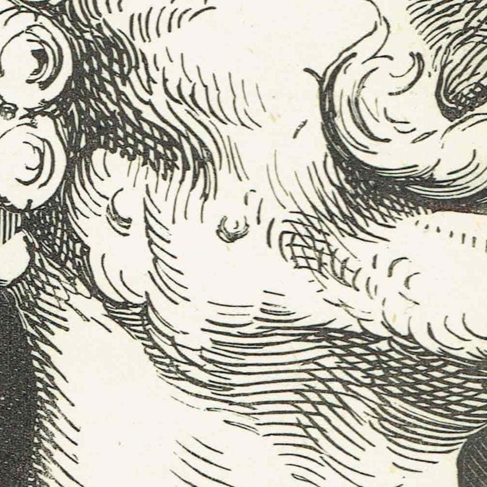 1867 Baron Munchausen Bust - Original Antique Print By Doré - Fantasy Portrait Satirical Literature Engraving - 6 x 9 in - Image 3