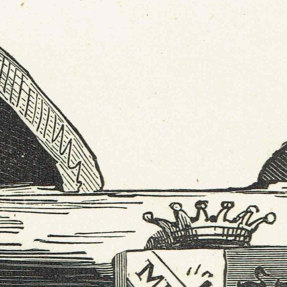 1867 Baron Munchausen Bust - Original Antique Print By Doré - Fantasy Portrait Satirical Literature Engraving - 6 x 9 in - Image 4