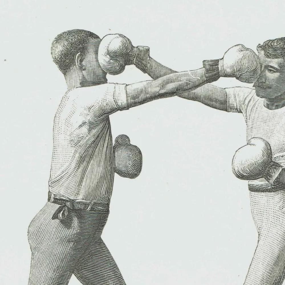 1889 Boxing Sparring Match - Original Antique Print - Badminton Library Victorian Sports Athletic Training Pugilism - 5 x 7 in - Image 3