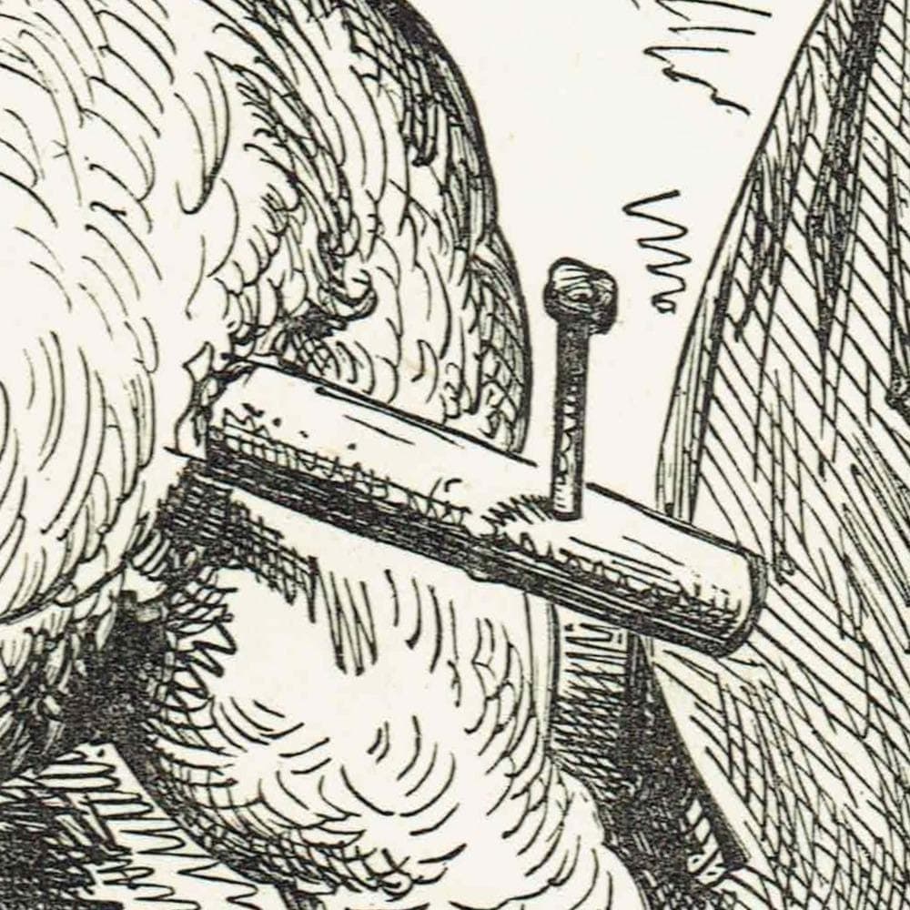 1867 Baron Munchausen Riding Giant Pig - Original Antique Print By Doré - Fantasy Adventure Tale Illustration - 6 x 9 in - Image 4