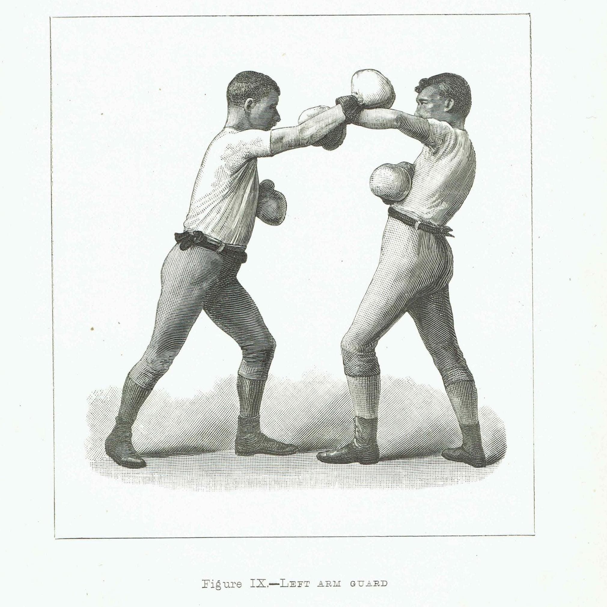 1889 Boxing Left Arm Guard - Original Antique Print - Badminton Library Victorian Sports Pugilism Athletic Training - 5 x 7 in