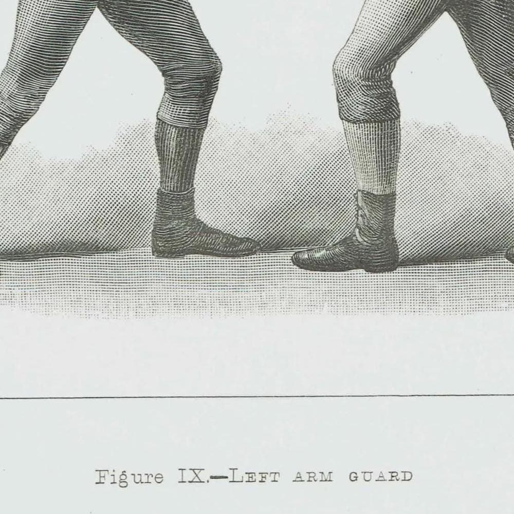 1889 Boxing Left Arm Guard - Original Antique Print - Badminton Library Victorian Sports Pugilism Athletic Training - 5 x 7 in - Image 4