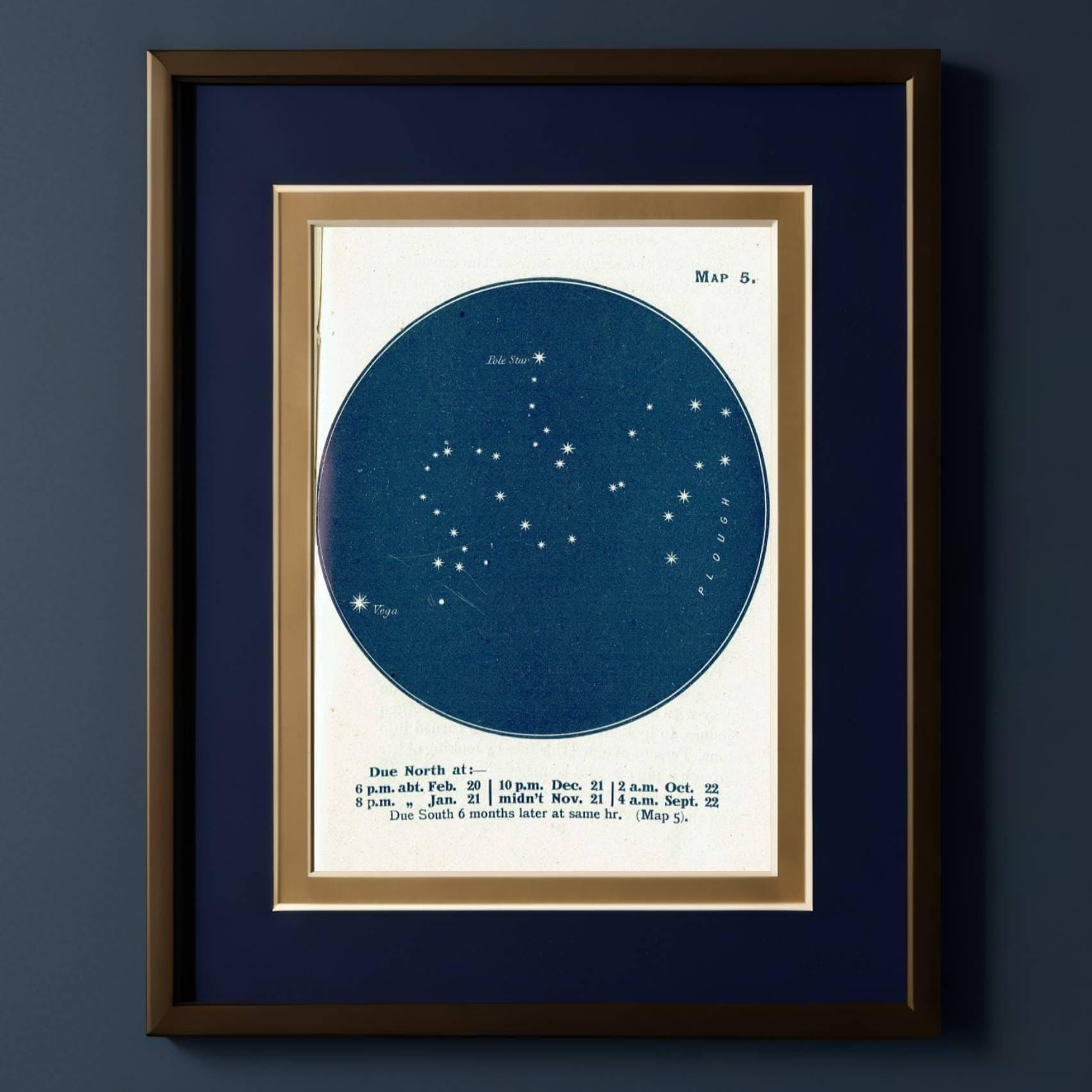 1944 Original Draco The Dragon Constellation Star Map Print - Vintage Astronomy Chart - Scientific Atlas Illustration - 4 x 6 in