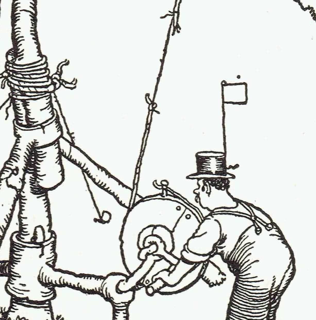 1935 Railway Signal Machine - Original Vintage Print By Robinson - Great Western Railway Centenary Humorous Cartoon - 7 x 9.5 in - Image 8