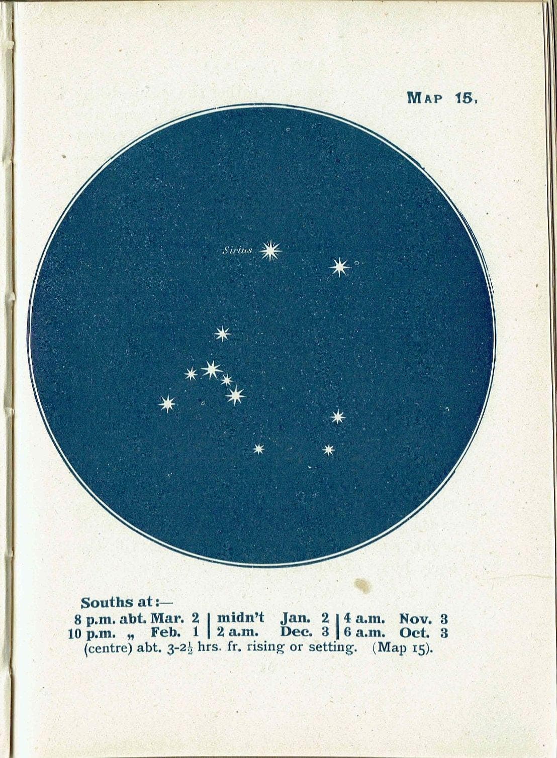 1944 Sirius Star Map - Original Vintage Print By Gall - Celestial Astronomy Constellation Chart Navigation Study - 4 x 6 in - Image 2