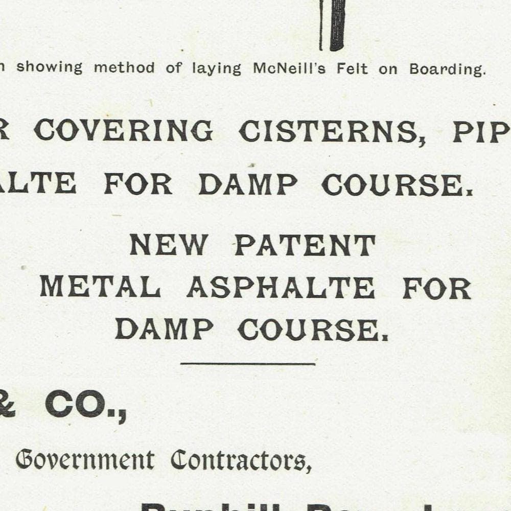 1898 McNeill’s Felt Slag Wool Print - Victorian Roofing, Damp-Proofing & Fire-Proofing - Antique Advert - 8 x 10.75 in - Image 5