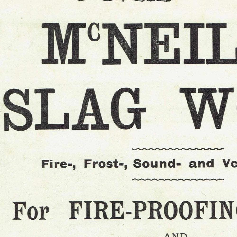 1898 McNeill’s Felt Slag Wool Print - Victorian Roofing, Damp-Proofing & Fire-Proofing - Antique Advert - 8 x 10.75 in - Image 7