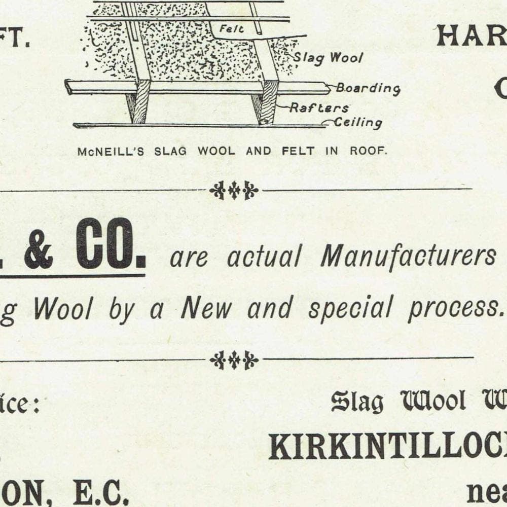 1898 McNeill’s Felt Slag Wool Print - Victorian Roofing, Damp-Proofing & Fire-Proofing - Antique Advert - 8 x 10.75 in - Image 8