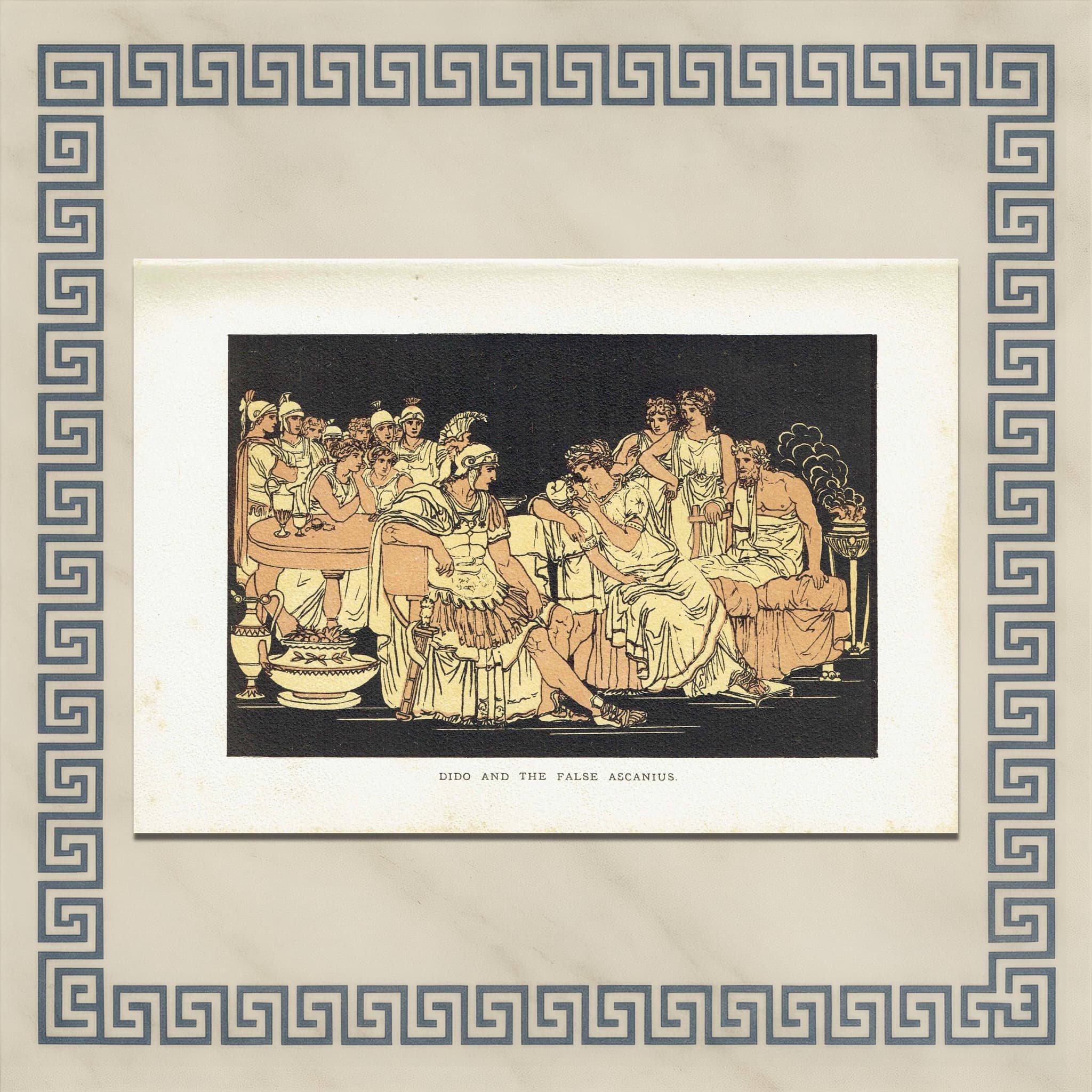 1879 Dido and False Ascanius - Original Antique Print By Pinelli - Stories From Virgil Classical Mythology Roman Art - 7.5 x 5 in