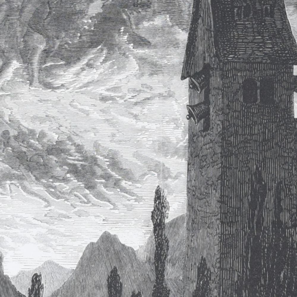 1866 Gustave Doré Legend Of The Wandering Jew Graveyard Plate 6 - Original Antique Engraving - Gothic Horror Medieval Religious - 14 x 20 in - Image 4