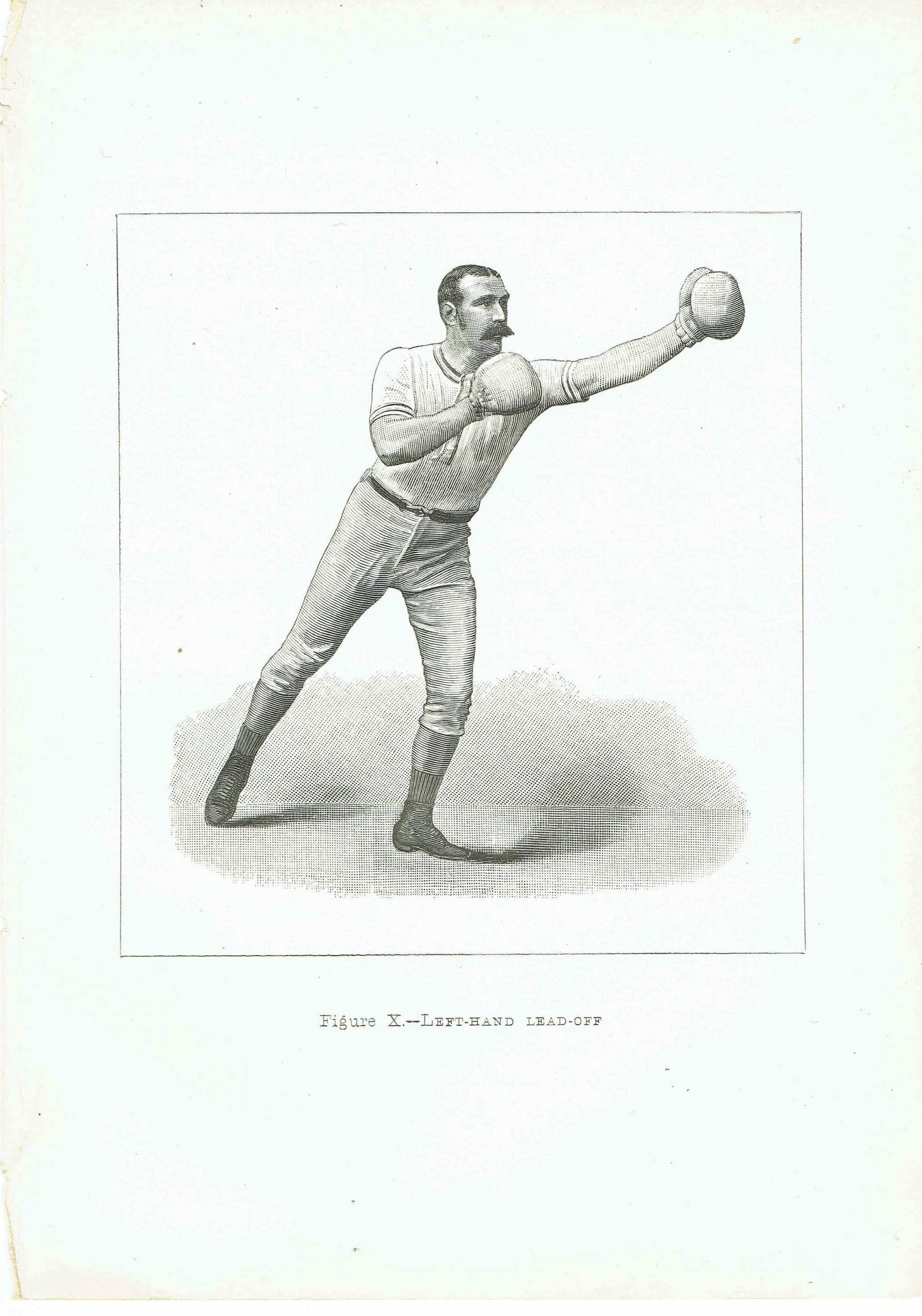 1889 Left-Hand Lead-Off Boxing - Original Antique Print - Badminton Library Victorian Sports Pugilism Athletic Training - 5 x 7 in - Image 2