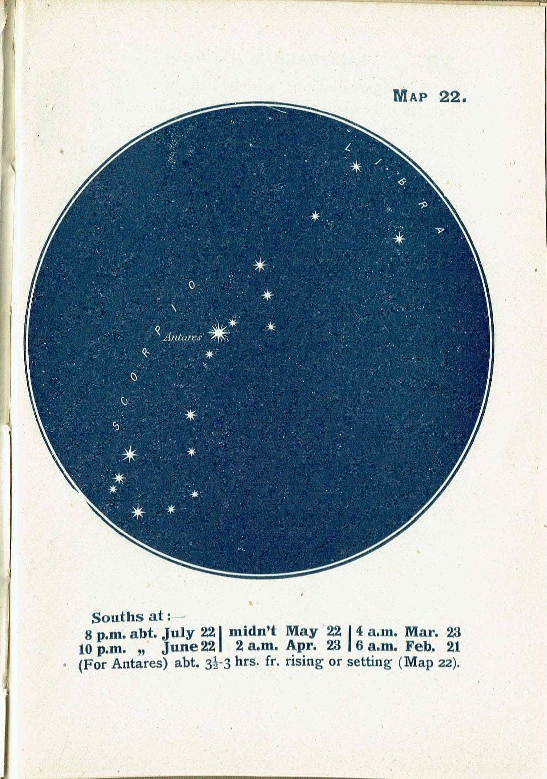 1944 Antares Constellation - Original Vintage Print By Gall - Star Chart Celestial Map Astronomy Science Atlas - 4 x 6 in - Image 2