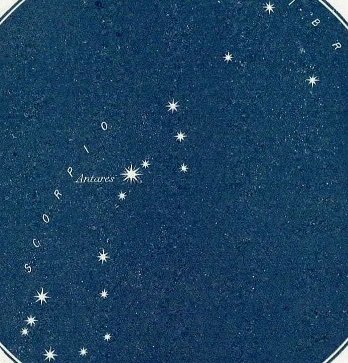 1944 Antares Constellation - Original Vintage Print By Gall - Star Chart Celestial Map Astronomy Science Atlas - 4 x 6 in - Image 3